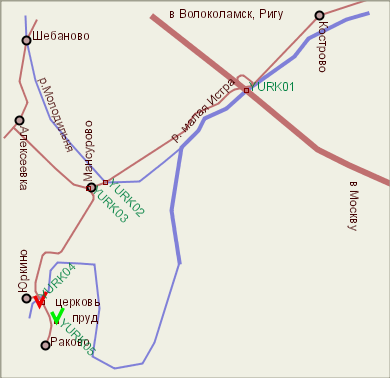 от Москвы с Рижского вокзала до ст. Новоиерусалимская (62 км), далее автобусом №34 на Раково до ост. Юркино (22 км)